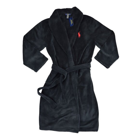 Polo Ralph Lauren Other - Polo Ralph Lauren Plush Microfiber Fleece Belted Men's Bathrobe S/M NWT Black